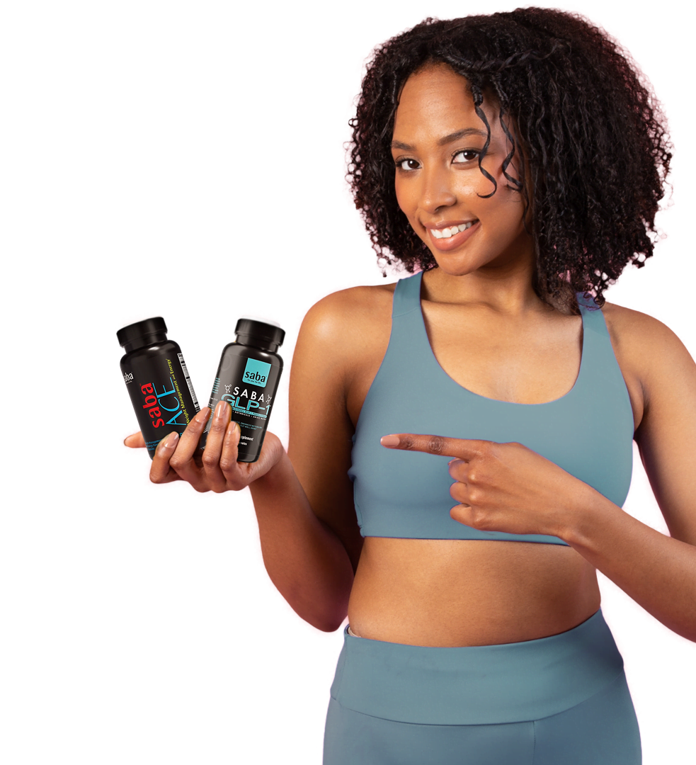 Woman with Saba products